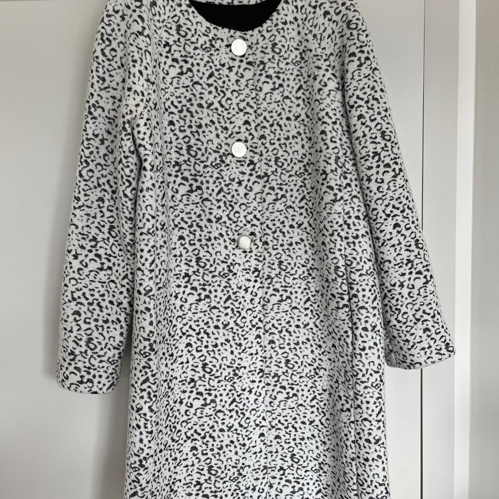 Club Monaco Coat Snow Leopard Coat Overcoat
